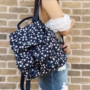 Kate Spade Flap Drawstring Cargo Backpack Fleurette Floral Nylon